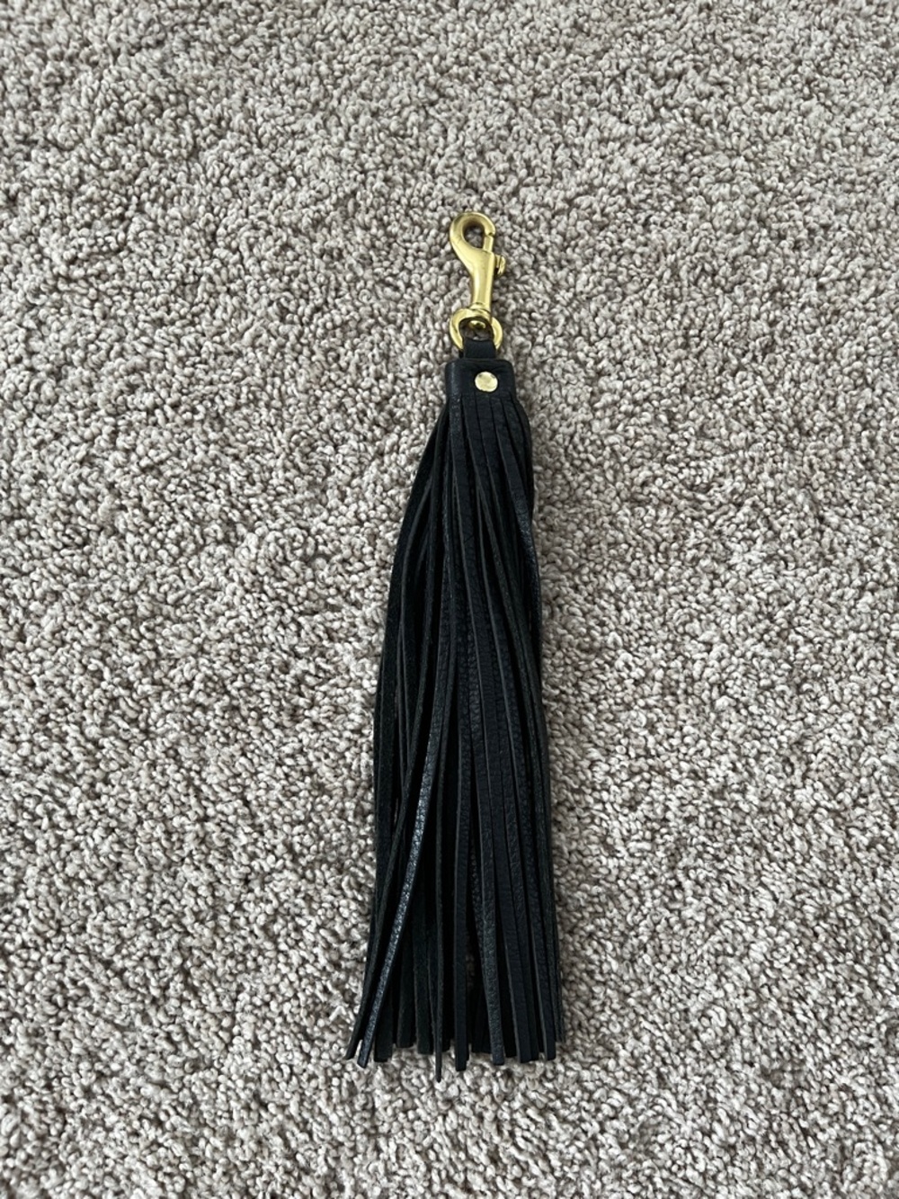 Opelle Black leather Tassel Bag Charm